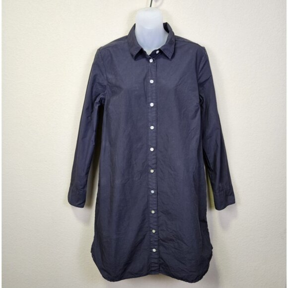 Faherty Whitney Organic Cotton Shirtdress Washed Black Casual Lagenlook Beachy M - Picture 3 of 16
